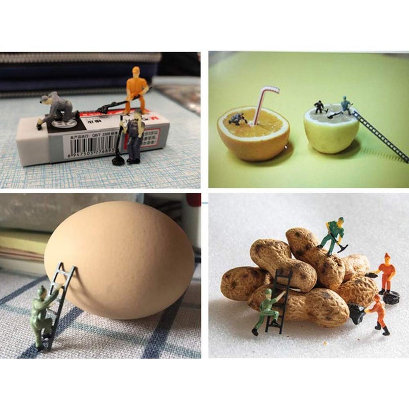 Acxico 25pcs Simulation Train Track Railroad Worker Model People Figures with Tools 1:87 HO Scale for Miniature Scenes - Image 4